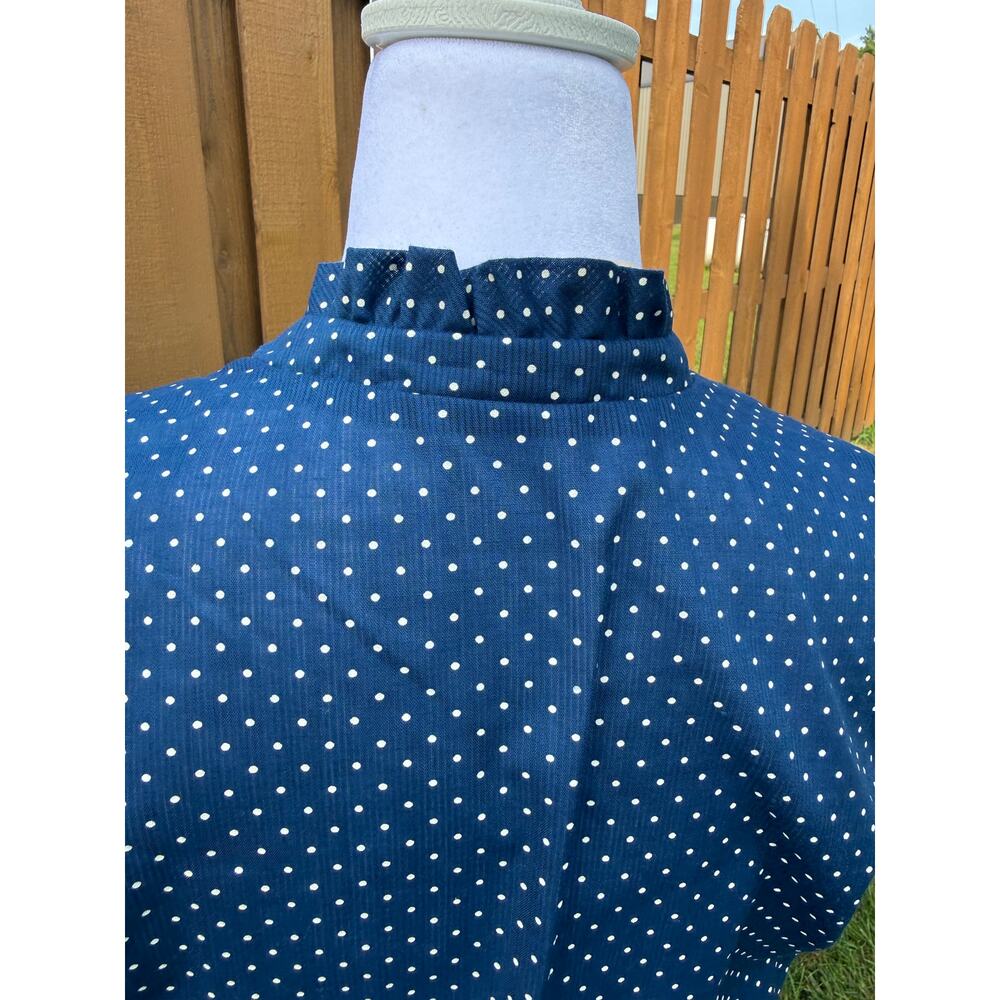 Vintage Navy Polka Dot Dress New Raves - Picture 7 of 9